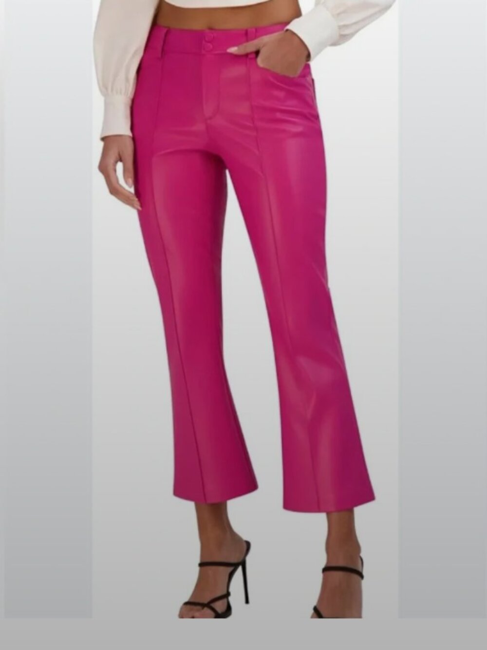 BCBGeneration Cropped Pink Pleather Pants